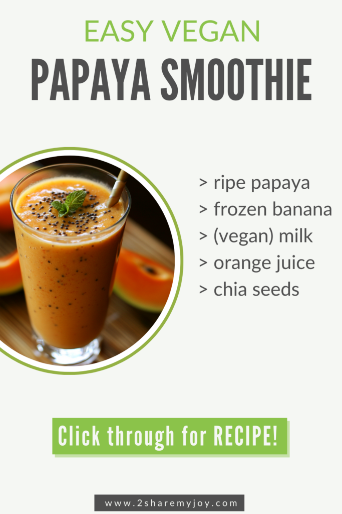 Your New Favorite Smoothie! 😋 This creamy papaya smoothie is not only delicious but loaded with vitamins, antioxidants, and digestive enzymes. Vegan, dairy-free, and easy to make — what’s not to love? 🍍🥄 #VeganRecipes #TropicalSmoothie #PlantBased