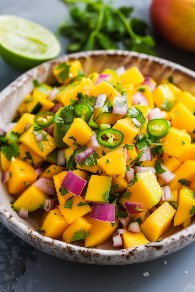 sweet spicy mango salad