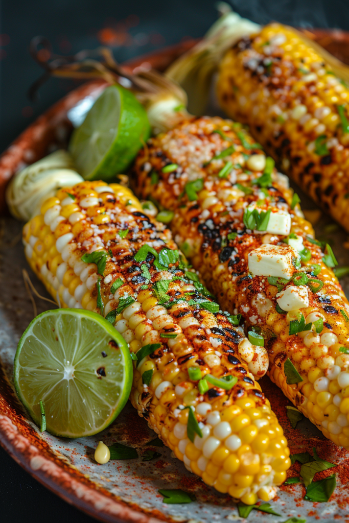 grilled corn with vegan garlic lime butter