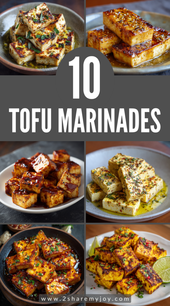 Transform bland tofu into a flavorful, high-protein vegan meal! 🌱 Discover 10 easy tofu marinades like soy-ginger, curry coconut, BBQ, and maple mustard. Perfect for meal prep, quick dinners, and anyone looking to eat more plant-based. Gluten-free, oil-free, and packed with flavor — your tofu will never be boring again! #tofumarinade #veganrecipes #plantbasedmeals