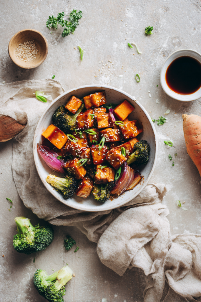 maple glazed roasted tofu