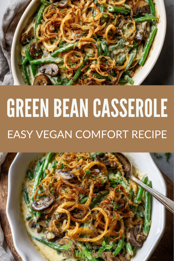 This creamy vegan green bean casserole is a holiday staple made dairy-free! You’ll love the mushroom sauce, the tender green beans, and that crispy golden onion topping. Ready in just 40 minutes, it’s simple enough for weeknight dinners but special enough for Thanksgiving or Christmas. Save this plant-based classic and bring it to your holiday table this year!