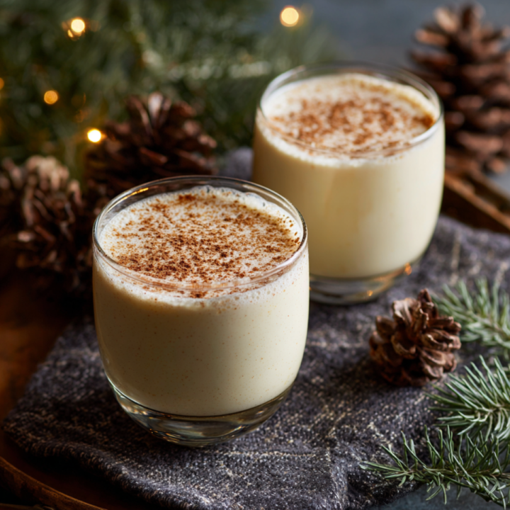 This creamy vegan eggnog comes together in just 5 minutes with only three ingredients — almond (or oat) milk, coconut milk, and maple syrup. Naturally sweet, dairy-free, and perfectly spiced, it’s the easiest way to enjoy a cozy holiday drink without the eggs or hassle. Serve chilled or warm for a festive treat everyone will love!