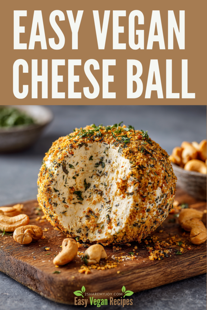 This easy vegan cheese ball is a total showstopper! Made with cashews, lemon juice, and nutritional yeast for a creamy, tangy flavor that even non-vegans love. Perfect for holiday parties, potlucks, or weekend snacking. Serve it with crackers or veggies for an appetizer everyone will rave about. Dairy-free, gluten-free, and ready in minutes!