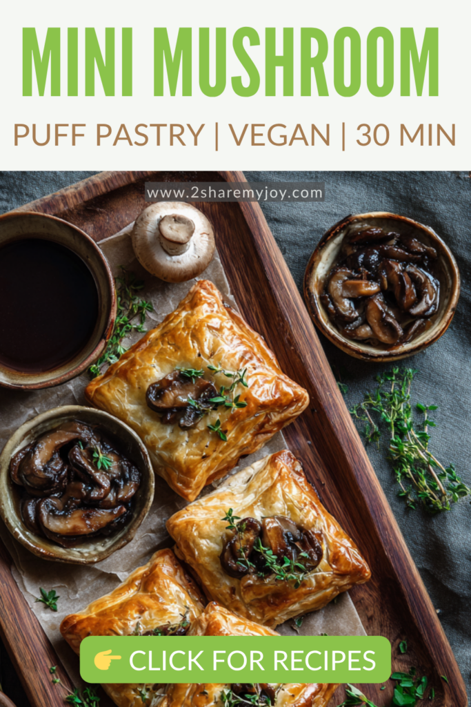 Crispy, golden, and filled with savory mushrooms — these Vegan Puff Pastry Parcels are the perfect holiday main! Served with rich red wine gravy, they taste gourmet but are easy to make in under 30 minutes. Impress your guests with this flaky, plant-based twist on classic comfort food. 💚 Make ahead for a stress-free Thanksgiving or Christmas dinner! 📌 Save this recipe for later!