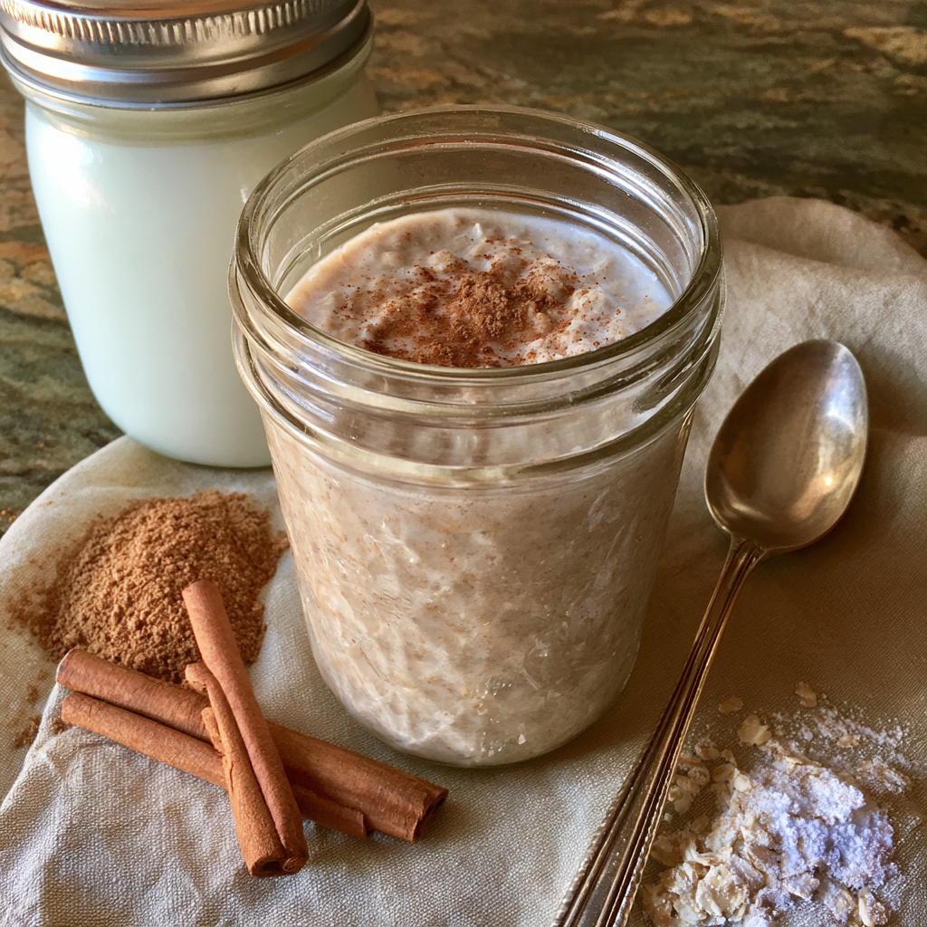 Cinnamon Roll Protein Overnight Oats