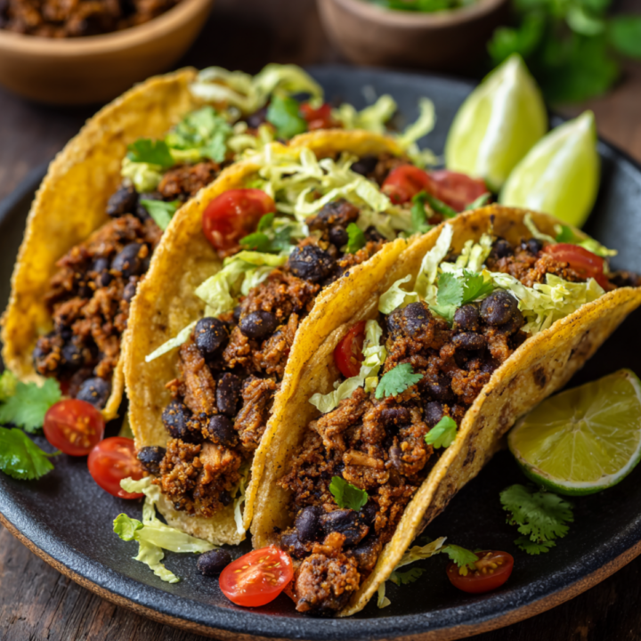 quick 15 minute black bean protein tacos
