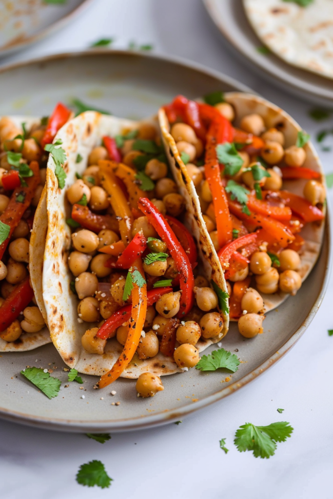 Lazy Air Fryer Chickpea Fajitas 