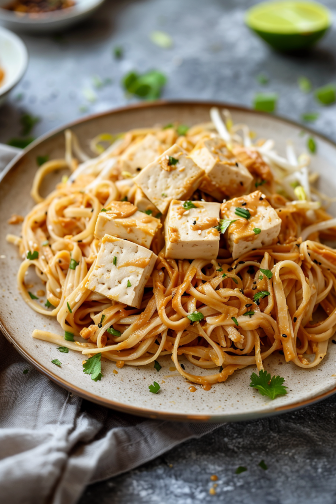 peanut tofu noodles
