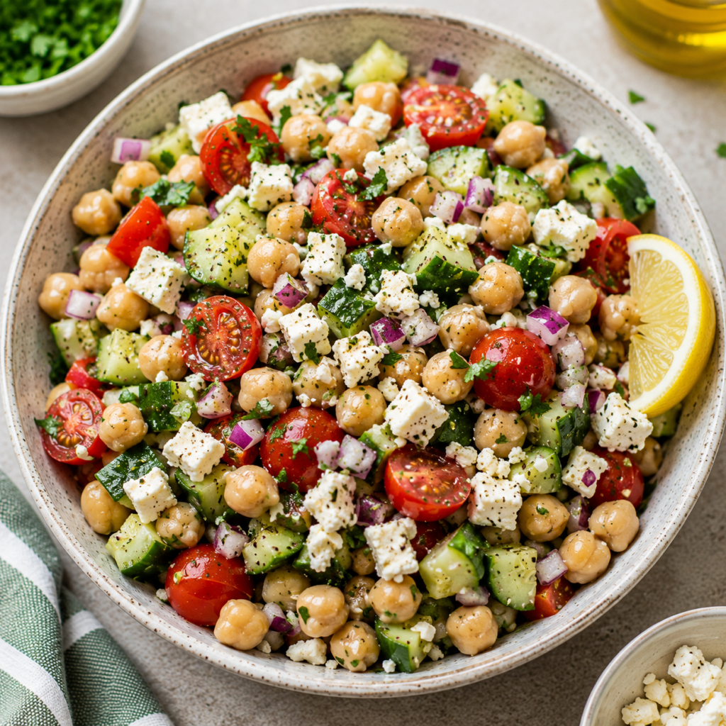 Greek Chickpea Protein Salad