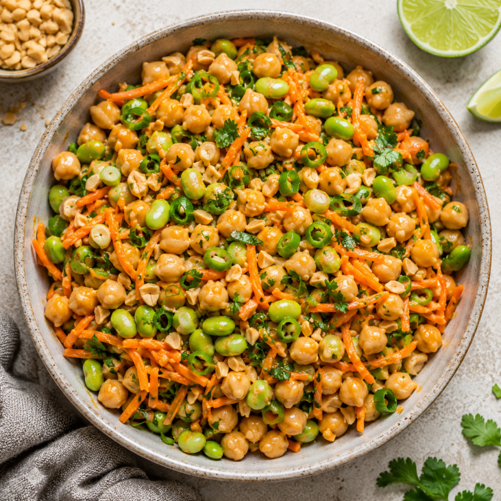 crunchy chickpea peanut salad