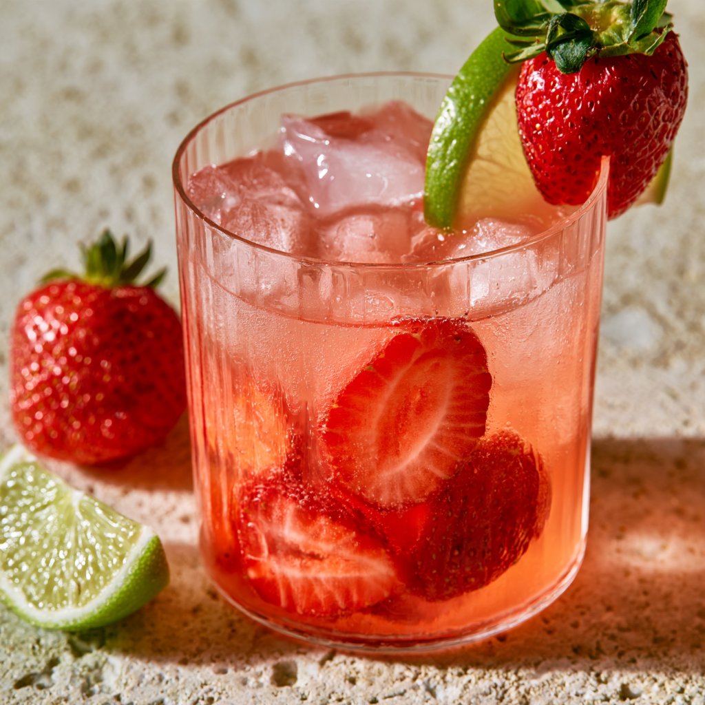 1. Classic Strawberry Lime Mocktail