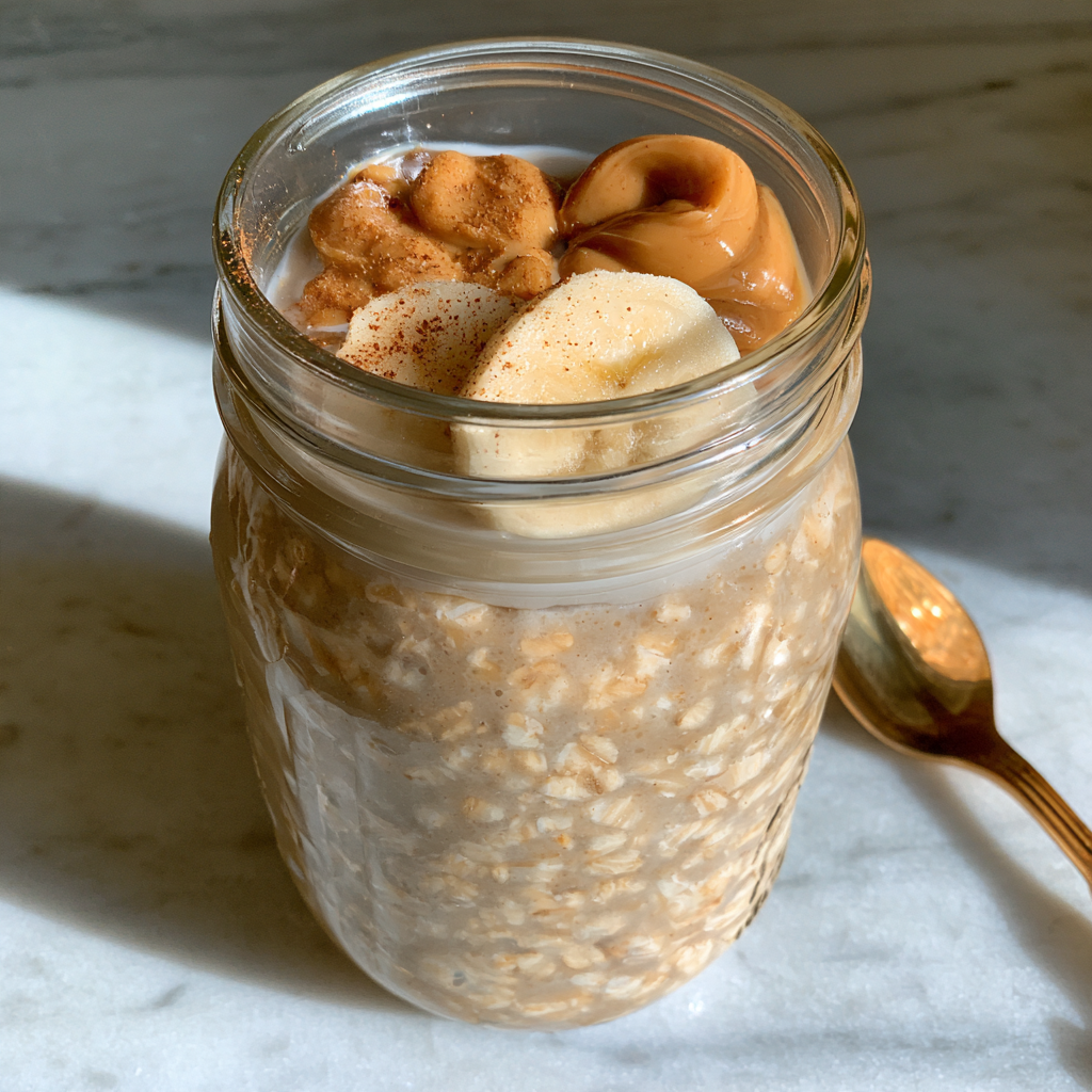 1. Peanut Butter Banana Overnight Oats