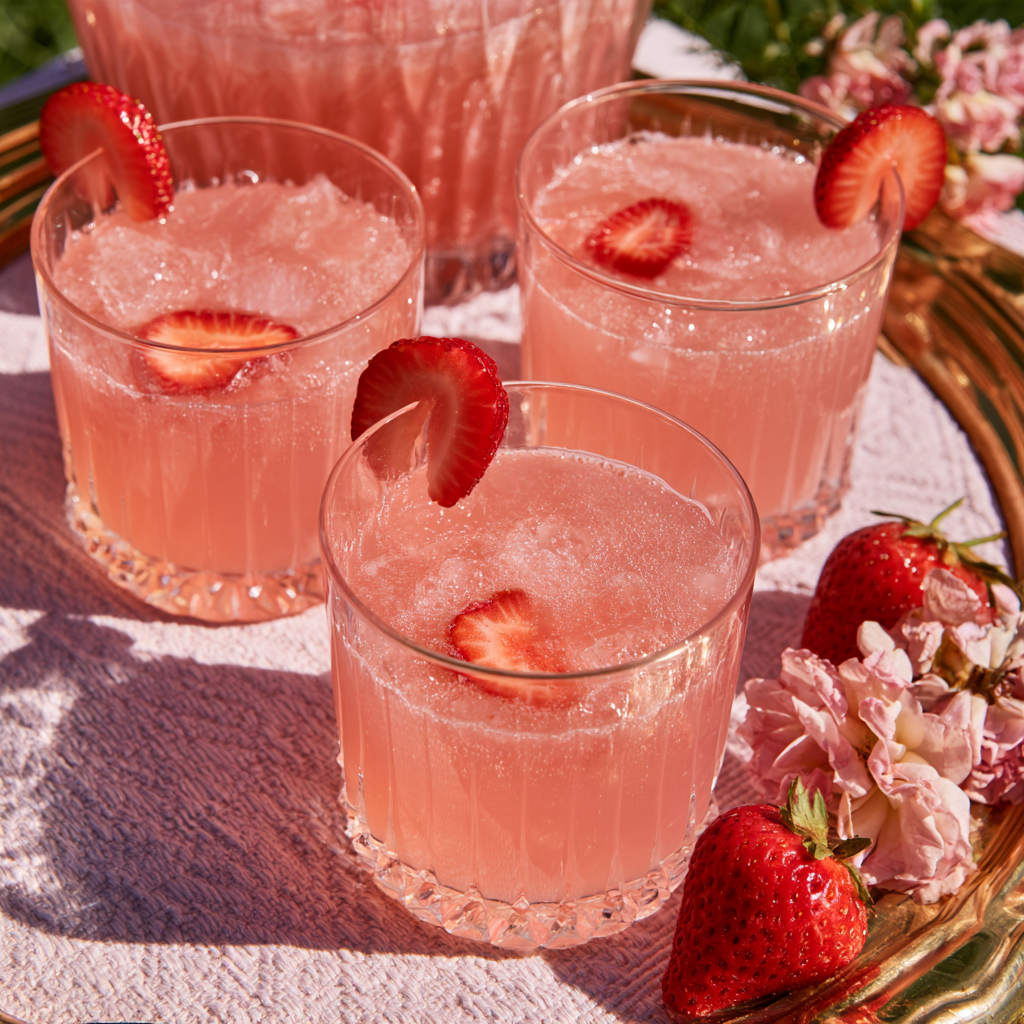 2. Sparkling Strawberry Rose Mocktail