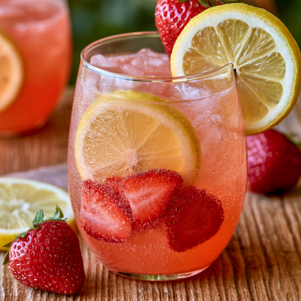 4. Sparkling Strawberry Lemonade Mocktail