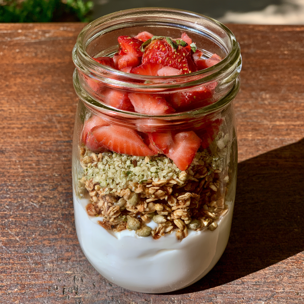 4. Strawberry Yogurt Breakfast Jar