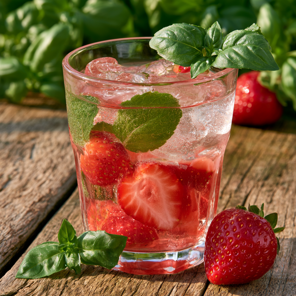 9. Strawberry Basil Lemonade Mocktail