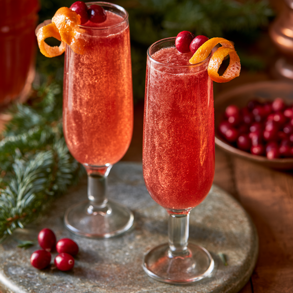 6. Cranberry Orange Champagne Mocktail