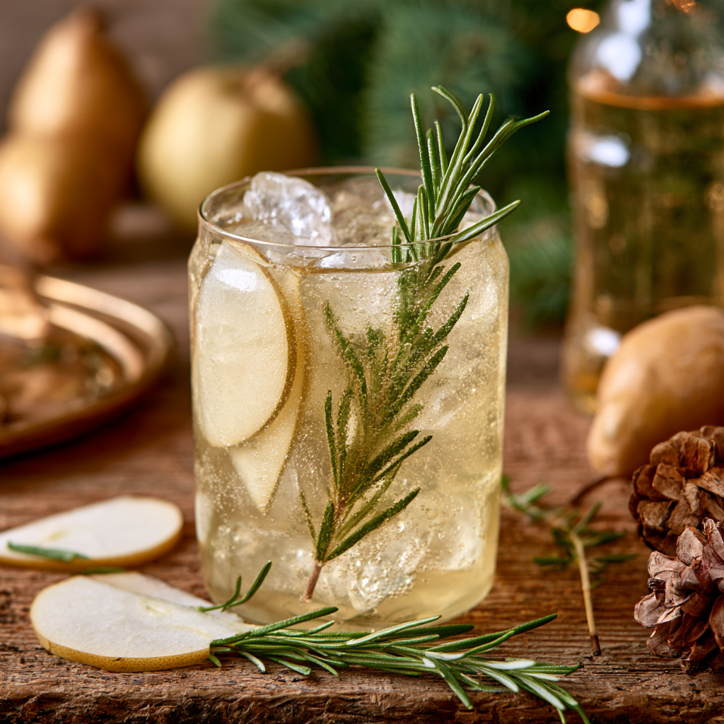 Sparkling Pear Ginger Mocktail