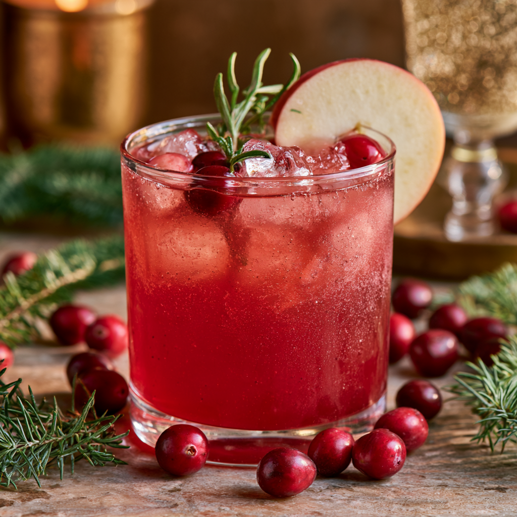 sparkling cranberry apple mcoktail
